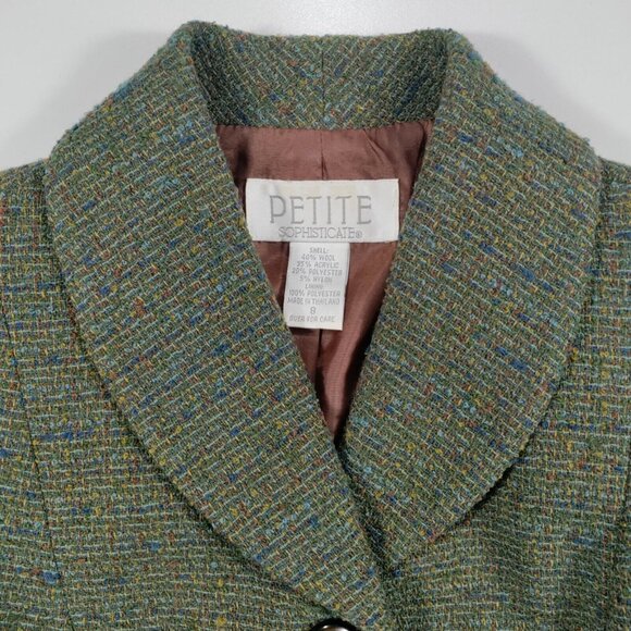 Petite Sophisticate Suit Wool Blend Blazer & Skirt Sexy Librarian Teacher Sz 8 - Picture 4 of 16